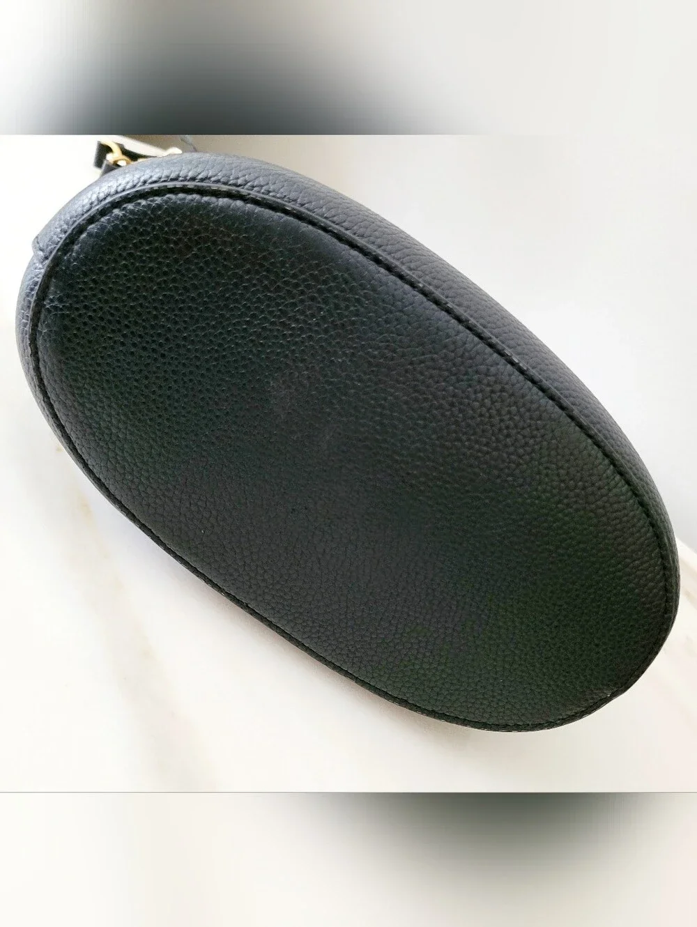 Tory Burch McGraw Black Pebbled Leather Bucket Crossbody/Shoulder Bag